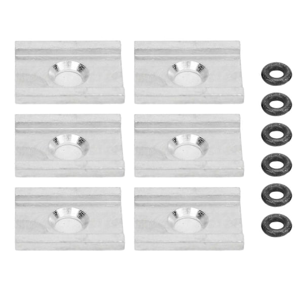 6 stk. Aluminium Kajak Adapter Anodiseret Tæt Forbindelse Skinne Adapter Plader med O-ring til FeelFree