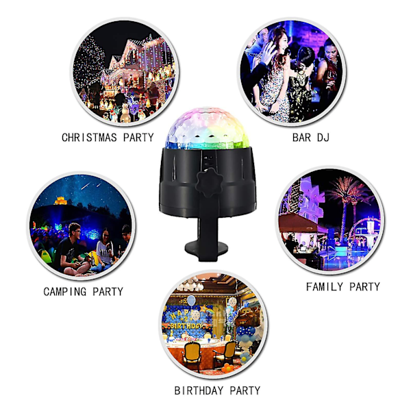 Discokule med fjernkontroll DJ-belysning Partylys Strobe Lampe 15 Moduser Scene Bar Lys For Hjem Dans Bursdag Bar Show Klubb