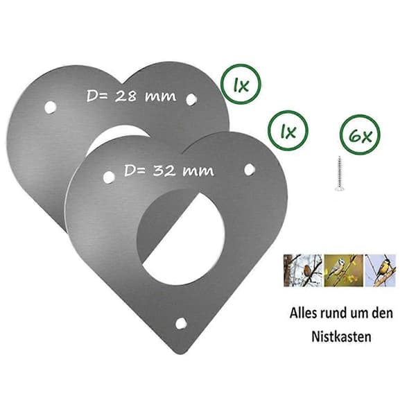 Hackspettsskydd för holk och fågelhus (28 + 32 mm)