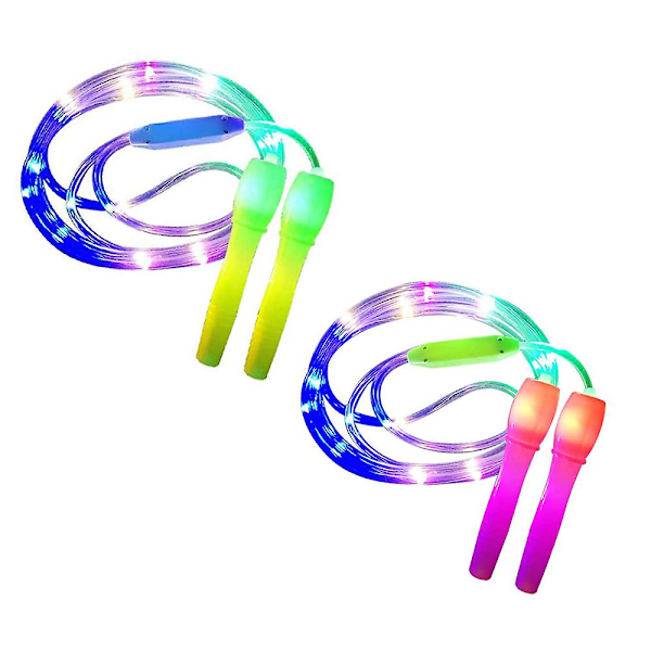2-pack LED-hopprep - Justerbar längd, 3 ljuslägen, hastighetsshoppning
