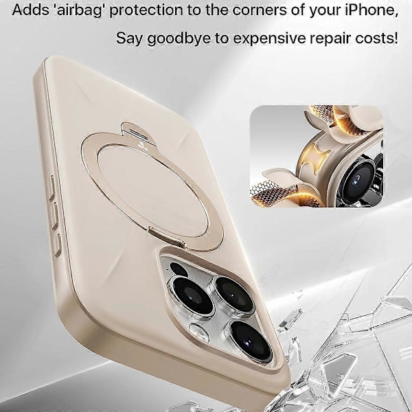 TORRAS Ostand Q Pro Series Skal för iPhone 15 Pro med Ställ TPU+PC Telefonskydd Kompatibelt