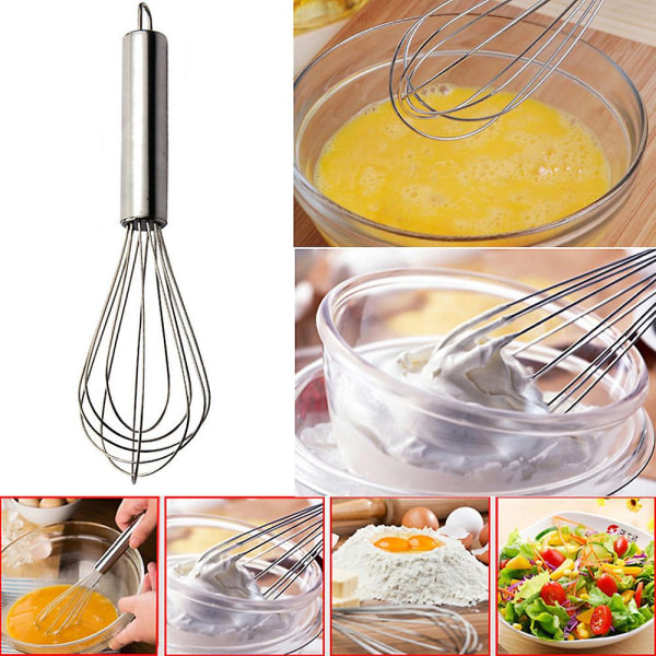 Stainless Steel Hand Whisk Milk Beater Kitchen Cooking Tool I