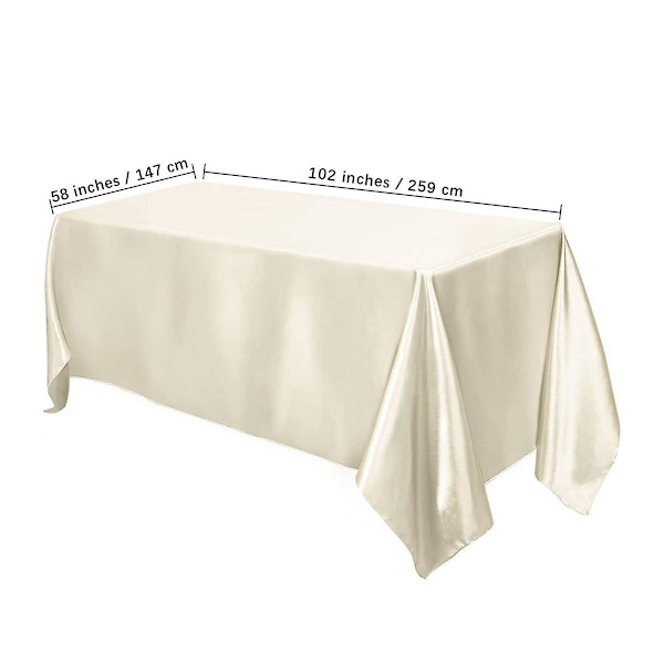 Bankett Bröllop Scen Bordduk Solid Färg Rektangulär Blank Satin Bordduk Co