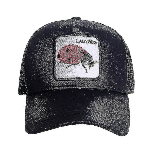 Jinzhaolai Farm Animal Trucker Baseball Cap Hat Mesh Style Mænd Kvinder Hip Hop Bros, justerbar Baseball Hat Ladybug