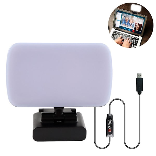 Videokonferencebelysning, webcamljus för fjärrarbete, zoomljus för bärbar dator/dator, zoomsamtal, livestreaming, sändning, video