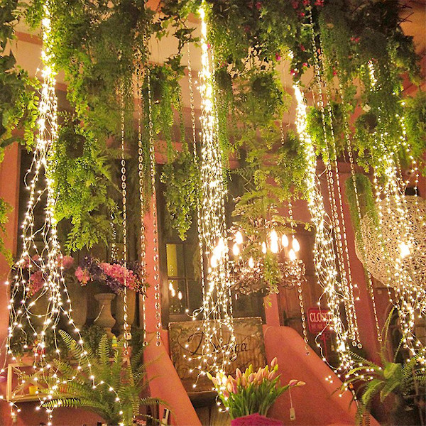 Vandfald Lyskæde Stjerne Dekorative Lys Twinkle Fairy Lights Med Fjernbetjening-1005
