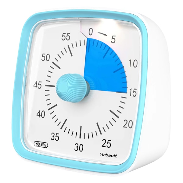 60-minutters visuell timer, nedtellingsklokke for klasserom, stille timer for barn og voksne