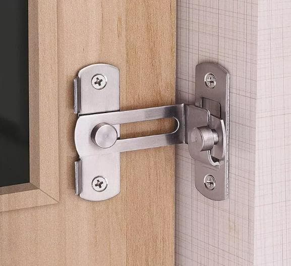 Dørlås låsebolt 90 grader rustfrit stål Størrelse L