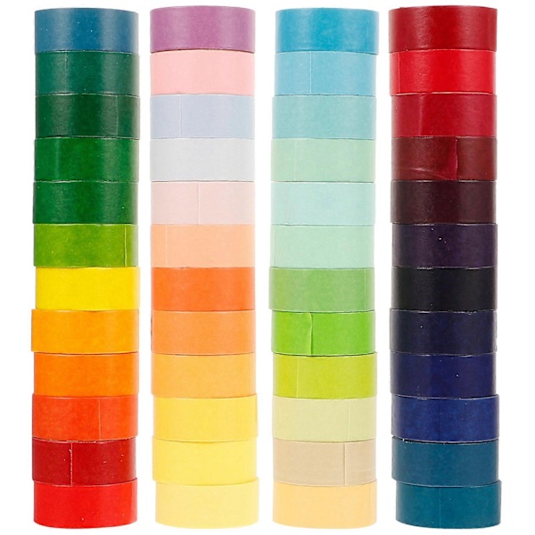 48 Rullar Delikata Washi-tejper Klippbara Washi-tejper Multifunktionella Hantverkstejper