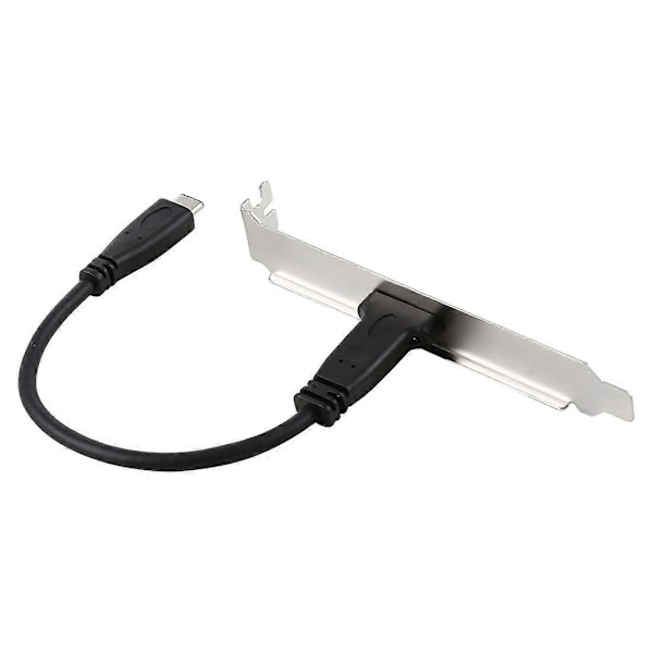 20cm Panelbrakett Header USB-C / Type-C Hunn til Hann Skjøteledning Kabel