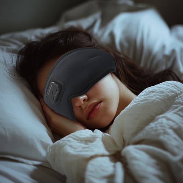 3D Sovemaske Bluetooth Sovehodetelefoner Svart