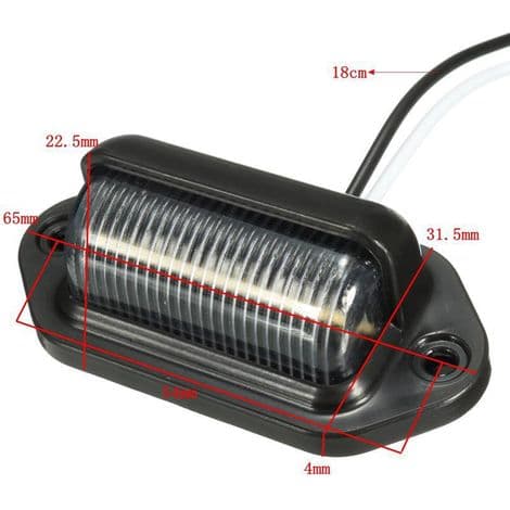 2 stk. - 6 LED bil nummerpladelys, universel LED nummerpladelampe til lastbil