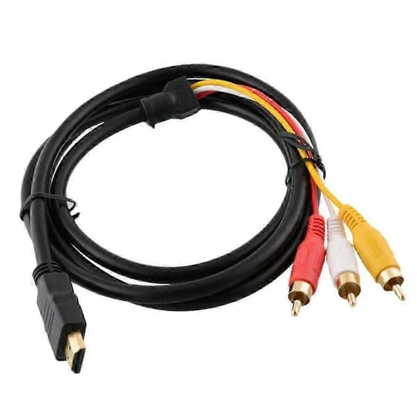 Kabeladapter Han til 3 RCA AV Audio Video til TV HDTV (Sort)