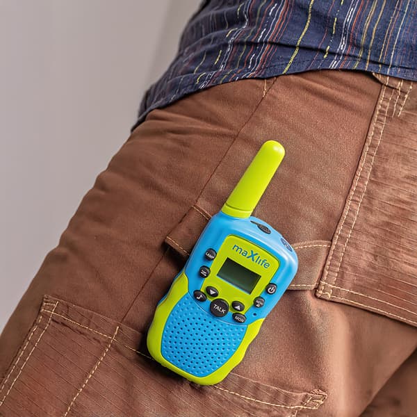 Maxlife MXWT-200 Walkie-Talkie sæt med ergonomisk design og rækkevidde op til 3 km - Grøn/Blå