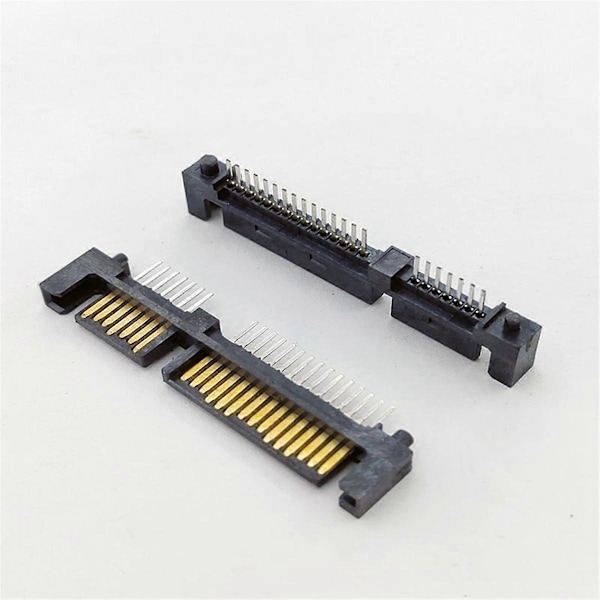 100 kpl SATA 7+15 22 Pin Suora Urosliitäntä Pistokeliitin Portti Kiintolevylle HDD 22P
