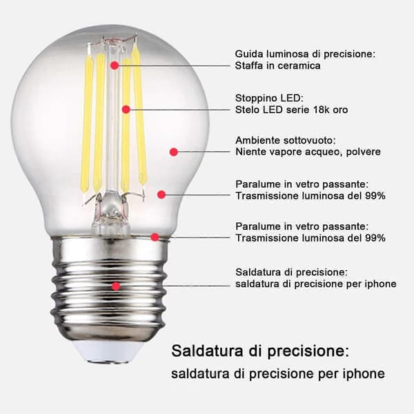 10 st E27 G45 LED-lampor 4W motsvarande 40W, E27 Retro LED-lampor, Varm Klar 3000K, Glas, 10 st