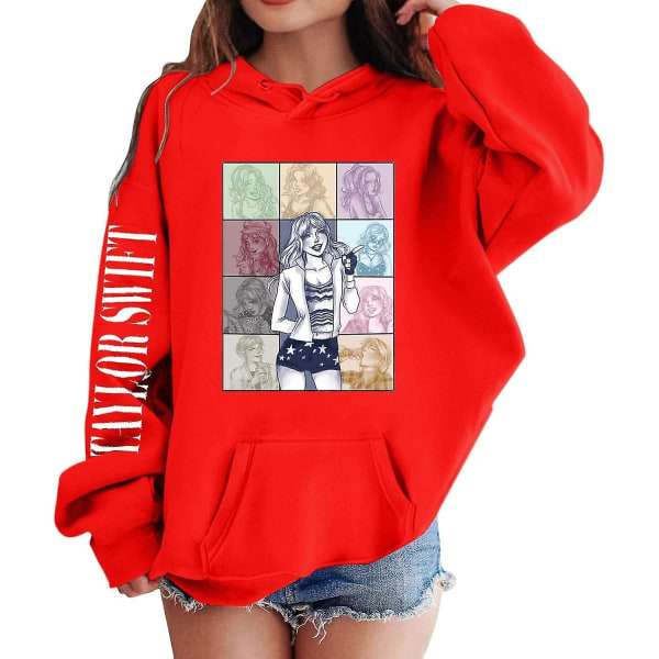 Luvtröjor för flickor 1989 Casual Taylor-tröja Barn Pojkar Swifts Pullover Konsertdräkt med huva för 4-14 år 05 red 12 to 13 Years