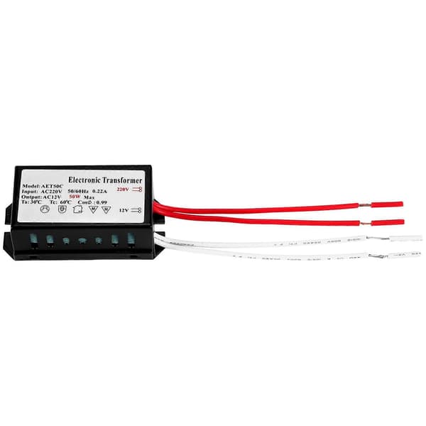 Elektronisk transformator for halogenlys 200-250V til 12V 50W