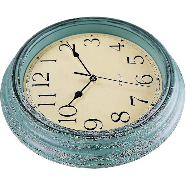 Stille Retro Quartz Væg Ur (12 Tommer) Blue