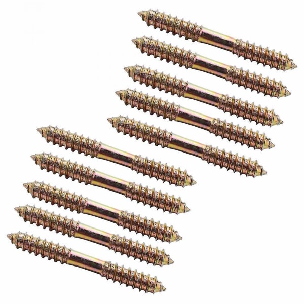 M8 X 70mm Double Ended Wood To Wood Furniture Fixing Dowel Screw 10pcs WGU