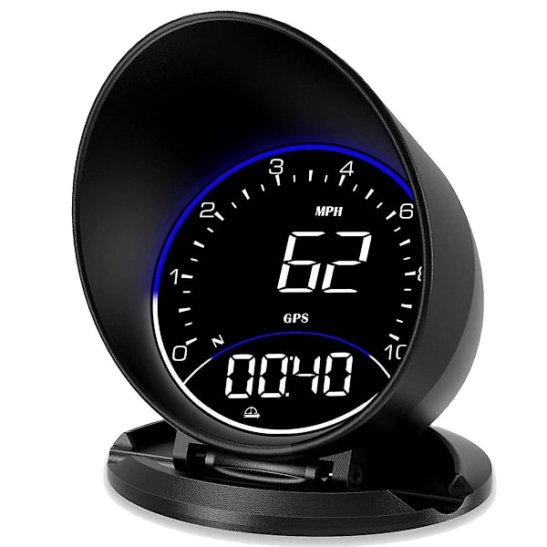 Auton HUD GPS-nopeusmittarilla, digitaalinen GPS-nopeusmittari, ajonapsuunta, kompassi, ylinopeushälytys, HD-näyttö