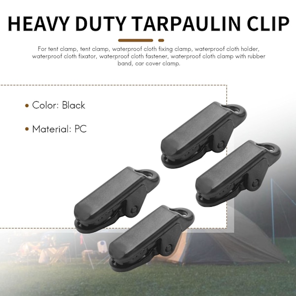 50 st Sail Tarp Clips Säkrar Klämma med Starkt Låsgrepp för Utomhus Camping, Tält, Markis, Banner Ti