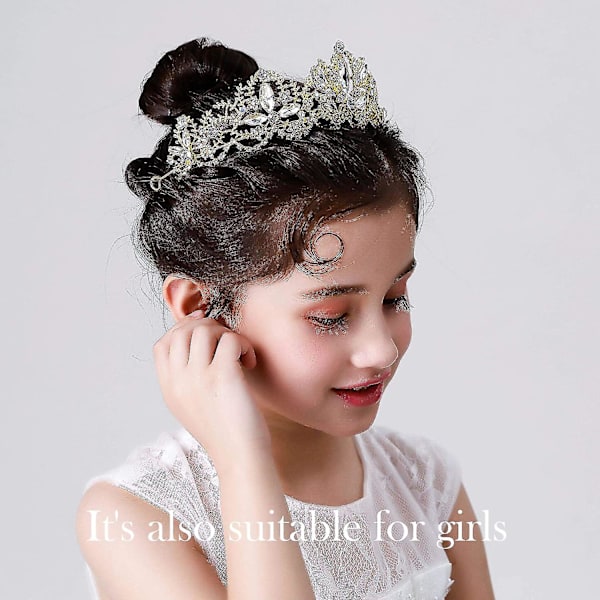 Guldtiara för bröllop, Rhinestone-Drottningtiara, Guld