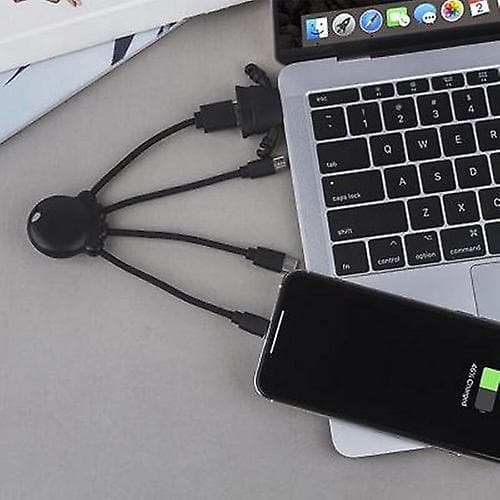 Mustekala 3 in 1 USB A/micro USB, USB C, Lightning -kaapeli 0,1 m