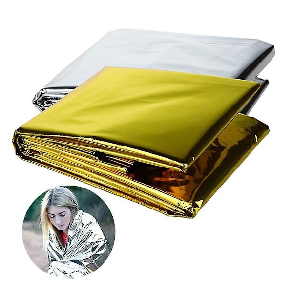 210cm*130cm 2-pack - Överlevnadsfilt Nödfilt - Vindtät & Lättvikt Filt