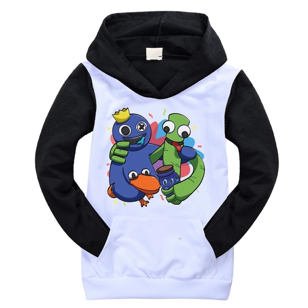 7-14 år Barn Pojkar Flickor Rainbow Friends Casual Luvtröjor Sweatshirt Toppar Presenter Black White 7-8 Years