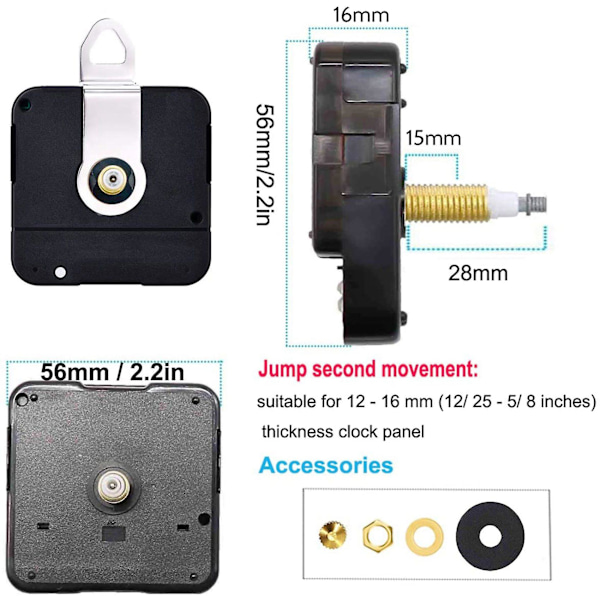 28mm Langskaftet Kvartsurværk Mekanisme DIY Højmoment Ur Lang Visere Reparationssæt Urmekanisme Udskiftning