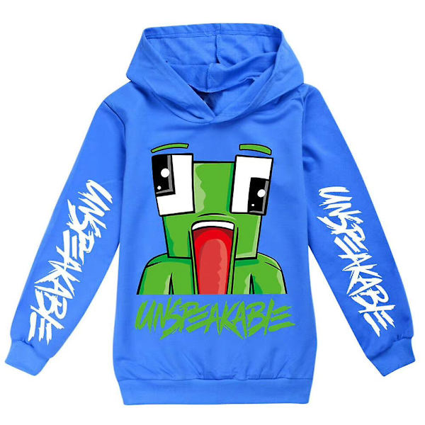 7-14 år Børne Unspeakable Print Hoodie Sweatshirt Toppe Dark Blue 13-14 Years