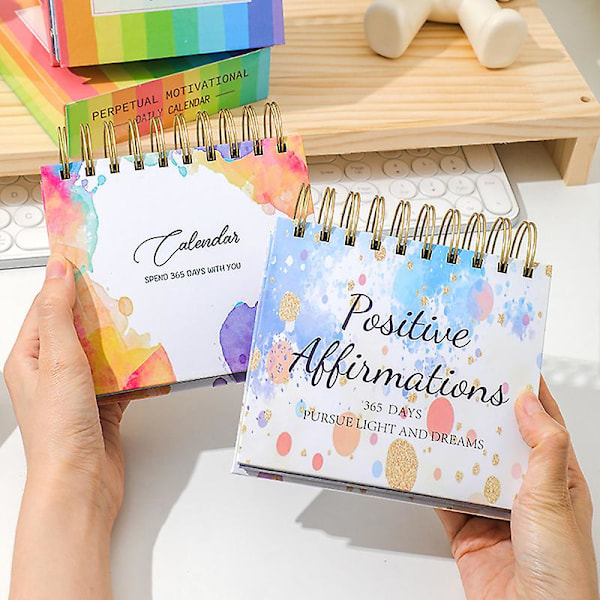 Motiverende Inspirerende Daglig Kalender med Inspirerende Sitater Livlige Farger Engelske Bokstaver 365 Dagers Kalender Skrivebordsdekor Kontortilbehør