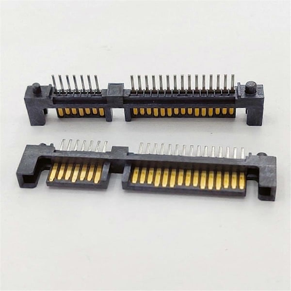 100 kpl SATA 7+15 22 Pin Suora Urosliitäntä Pistokeliitin Portti Kiintolevylle HDD 22P