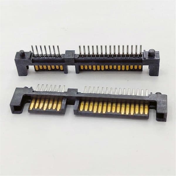 100 stk. SATA 7+15 22 Pin Rett Hann Interface Socket Connector Port for Harddisk HDD 22P