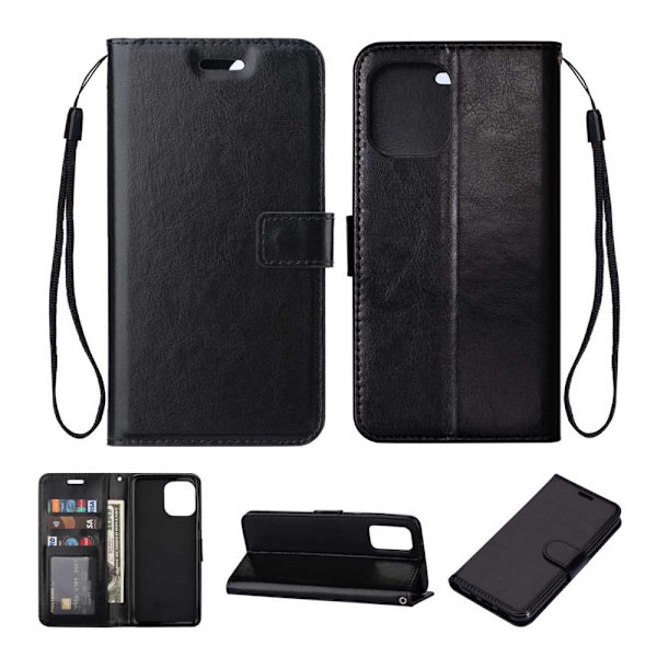 iPhone 13 Mini Plånboksfodral Svart Läderfodral