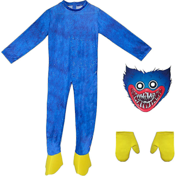 Poppy Playtime Huggy Wuggys Kostym för Barn, Spel Huggy Wuggys Cosplay Karnevalskräckmonster Jumpsuit(l)