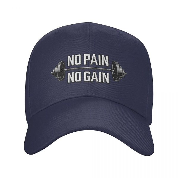 Personlig "Ingen smerte, ingen gevinst" Gym Motivasjons Sitater Baseball Cap For Menn Kvinner Justerbar Bodybuilding Trenings Trucker Hat Pink