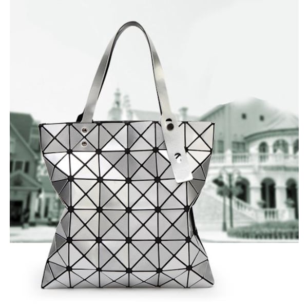 Damer Kvinnor Japanska Issey Miyake Geometri Tote Väskor Handväska Lingge Väska Resa blue