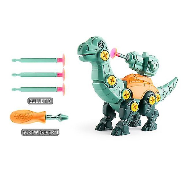 Barns dinosaurier Konstruktion Pojke Leksak Set Pedagogisk Designer Modell Skruvmejsel Demontering Montering Pussel Leksaker För Barn Grön