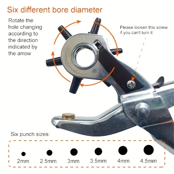 Beltepuncher Øyepunch Roterende Symaskin Lommeholder Klokke Rem Hjem Lær Punch Beltepuncher Tang Håndverktøy Belte Liten Hjelper