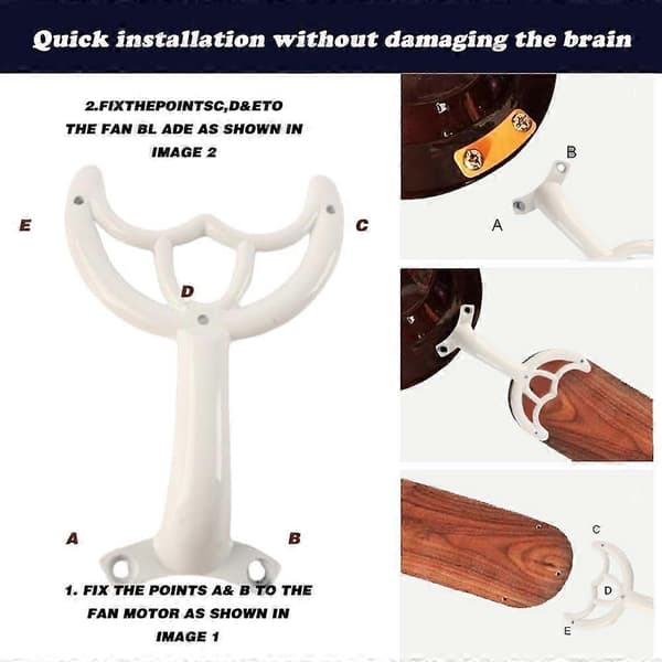5 Erstatningsloftventilatorblade, Loftventilatorblade, Loftventilator