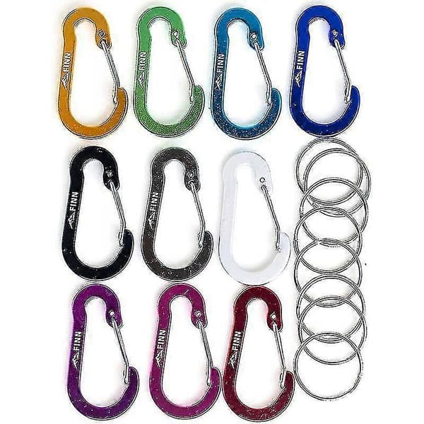 Set med 10 karbinhakar med mini-karbinhake, mini-karbinhake, liten karbinhake, karbinhake för nyckel