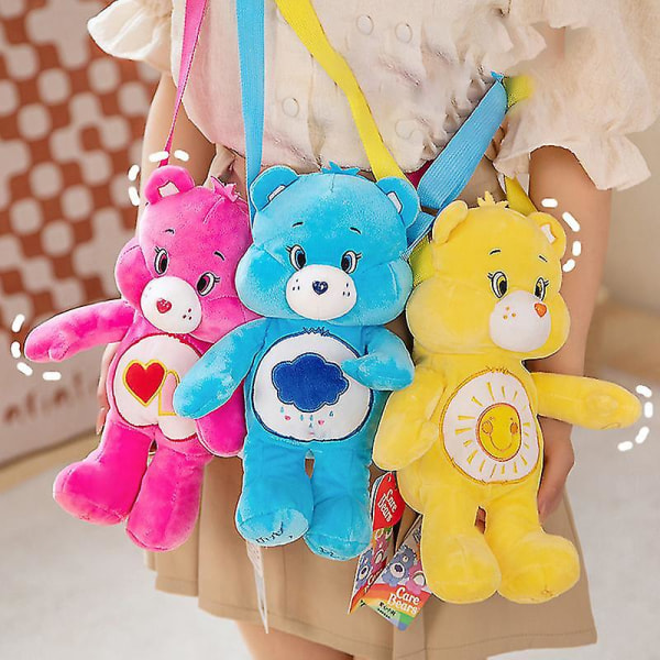 Love Bear Plysjdukke Ryggsekk Carebears Rainbow Bear Fylt Dukkeveske Bursdagsgave Yellow