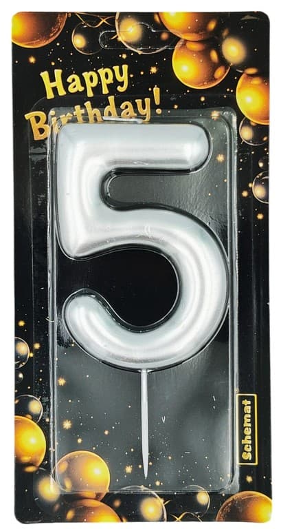 SØLV NUMMERLYS - 5-SKEMA 6582