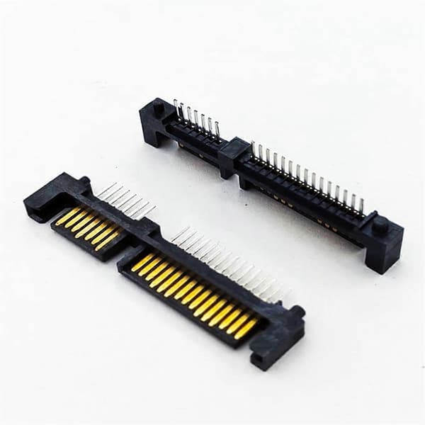 100 stk. SATA 7+15 22 Pin Rett Hann Interface Socket Connector Port for Harddisk HDD 22P