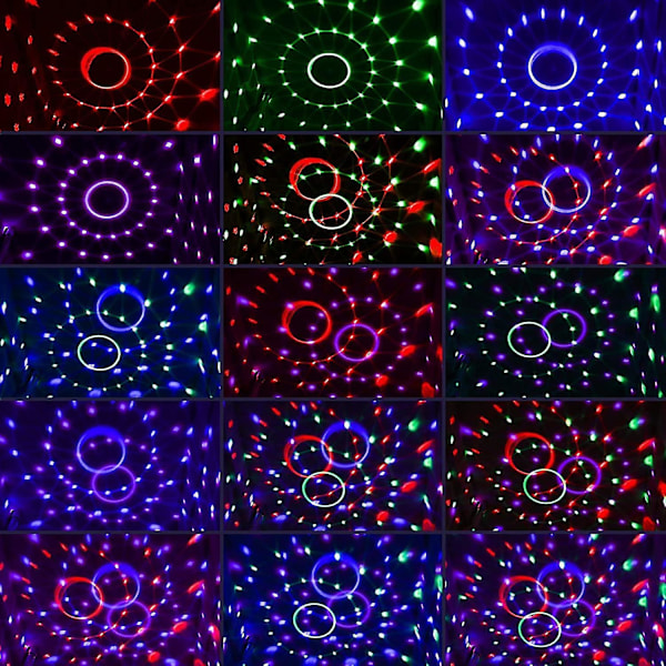 Discokule med fjernkontroll DJ-belysning Partylys Strobe Lampe 15 Moduser Scene Bar Lys For Hjem Dans Bursdag Bar Show Klubb