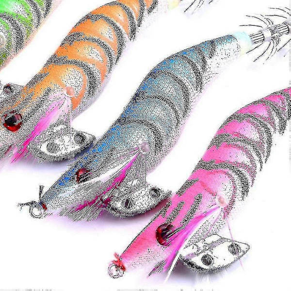 10 stk. Hård Fiske Agnsfisk Luminous Squid Jig Hav Kunstig Reje Agnsfisk Værktøj -T