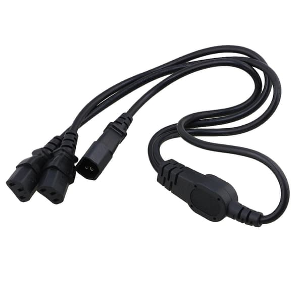 Dataserver IEC 320 C14 til 2 x C13 Y Splitter Strømkabel 1m