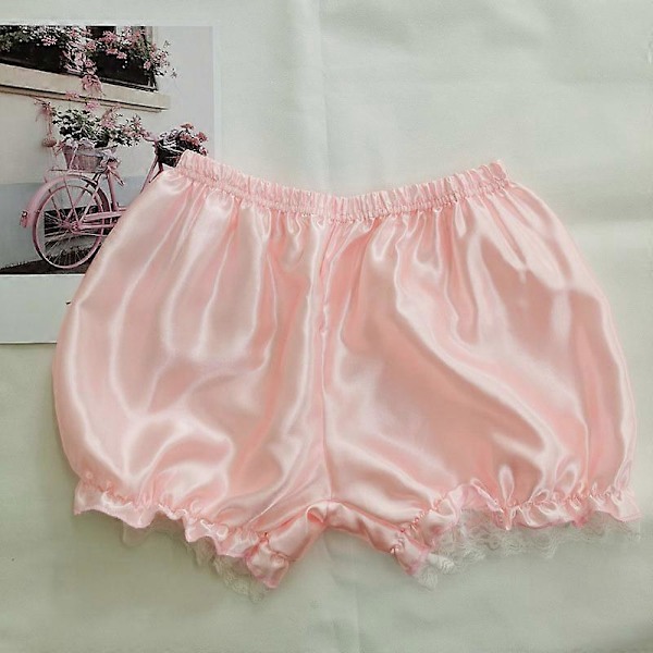 Dam Spets Korta Trosor Imitationssilke Volang Bloomers Anti-Exponering Säkerhetstrosor Lolita Satin Knickers Shorts Klänning Underbyxa